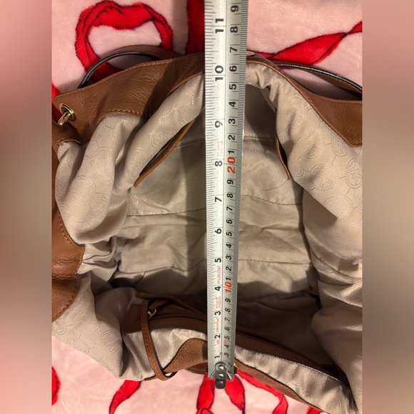 Michael Kors Tan Leather Hobo Bag with Tassel - Picture 13 of 16